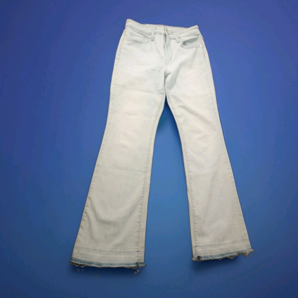 Levi's 725 High Rise Bootcut Jeans Women 29x29 Light Wash Blue Realsed Hem